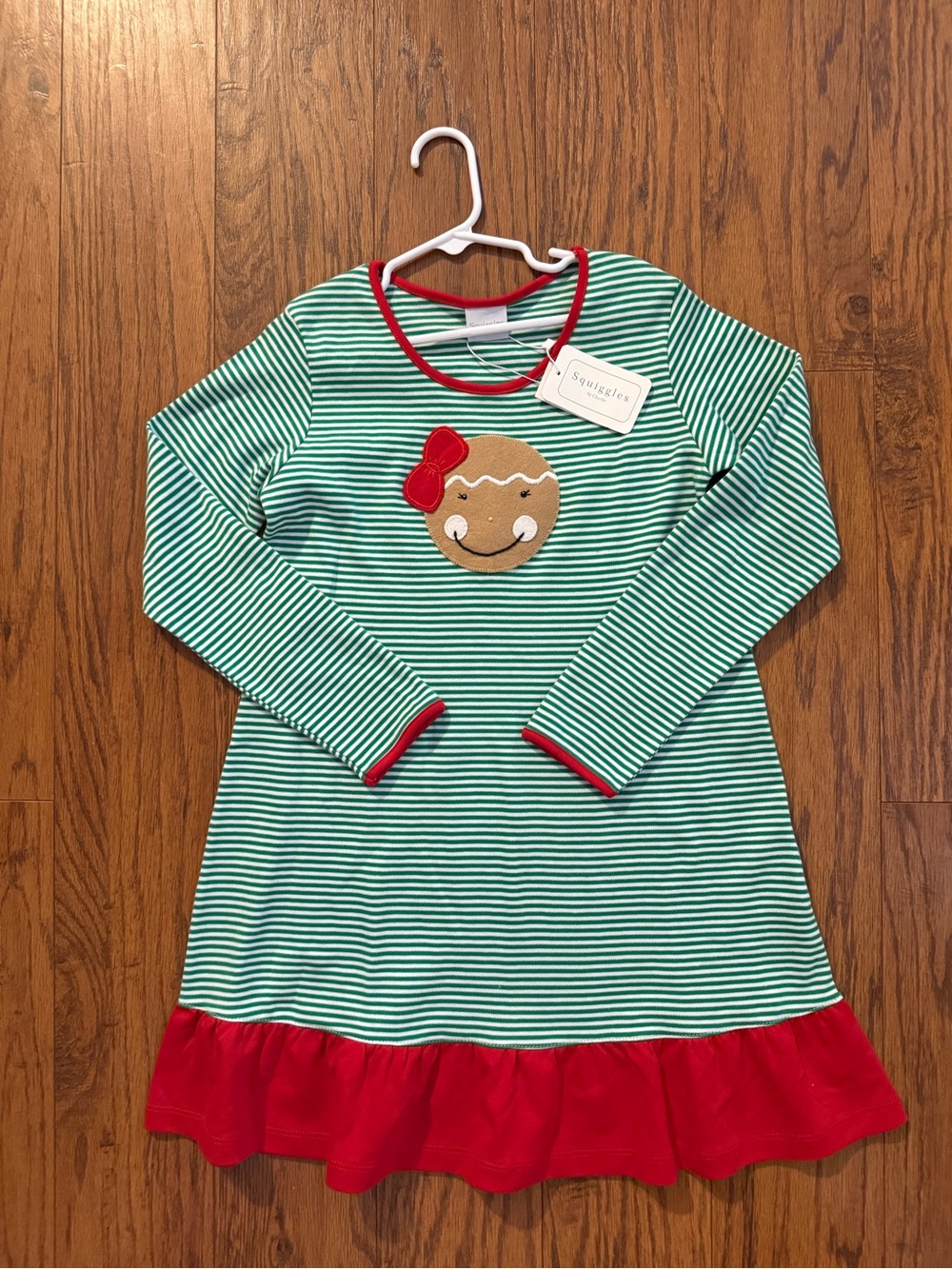 Squiggles Gingerbread Bow Dress- NWT!